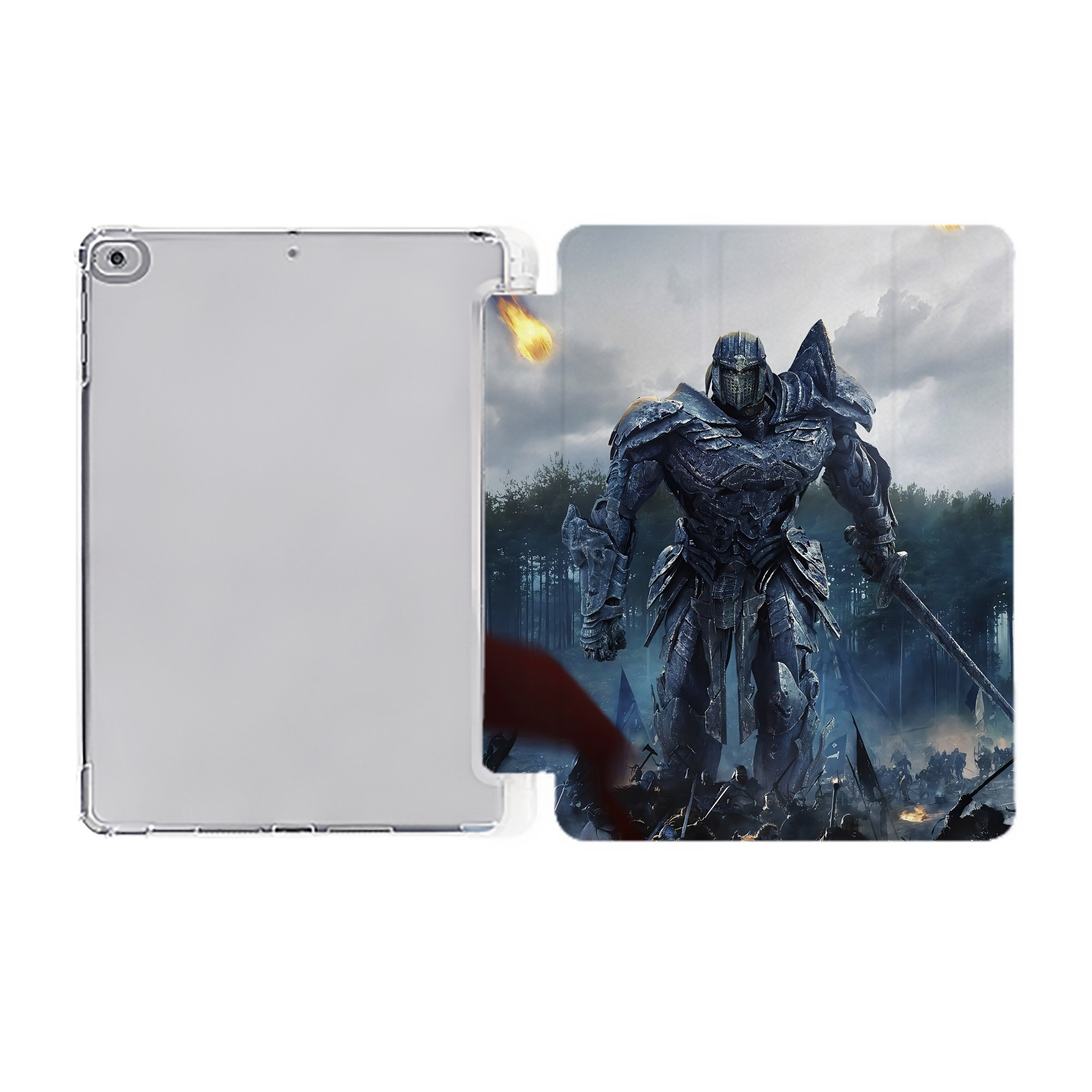 （画像用） Transformers トランスフォーマー IPad ケース ペン収納付き 三つ折りスタンド PUレザー×シリコン 対応機種9.5/10.5/10.9インチ